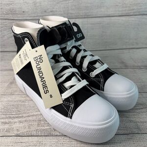 No Boundaries Black and White High-Top Sneakers